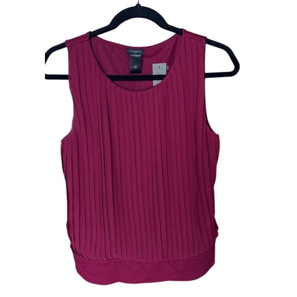 Ann Taylor Burgundy Pleated Tank Top Size Small New WIth Tags - Picture 4 of 10